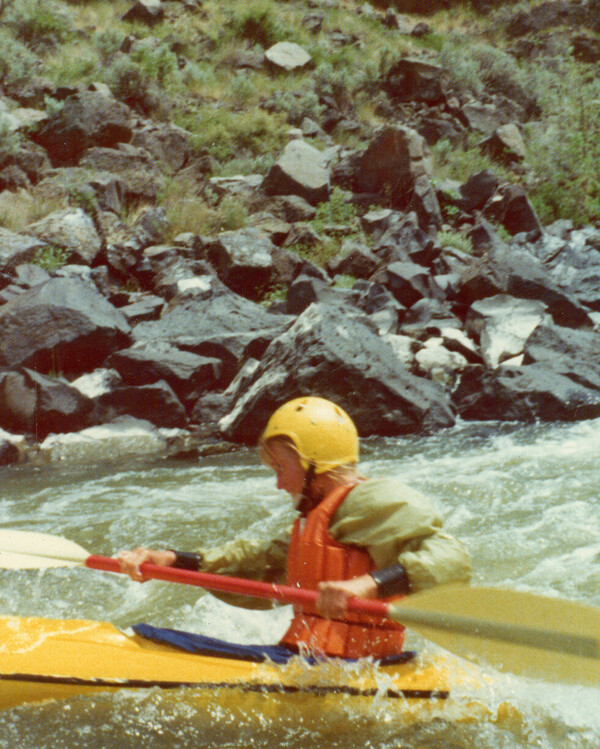 Sheri Tingey river rafting in a packraft